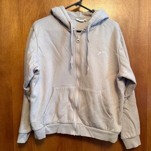 The Upside Full Zip Hoodie Sweatshirt Beige Medium